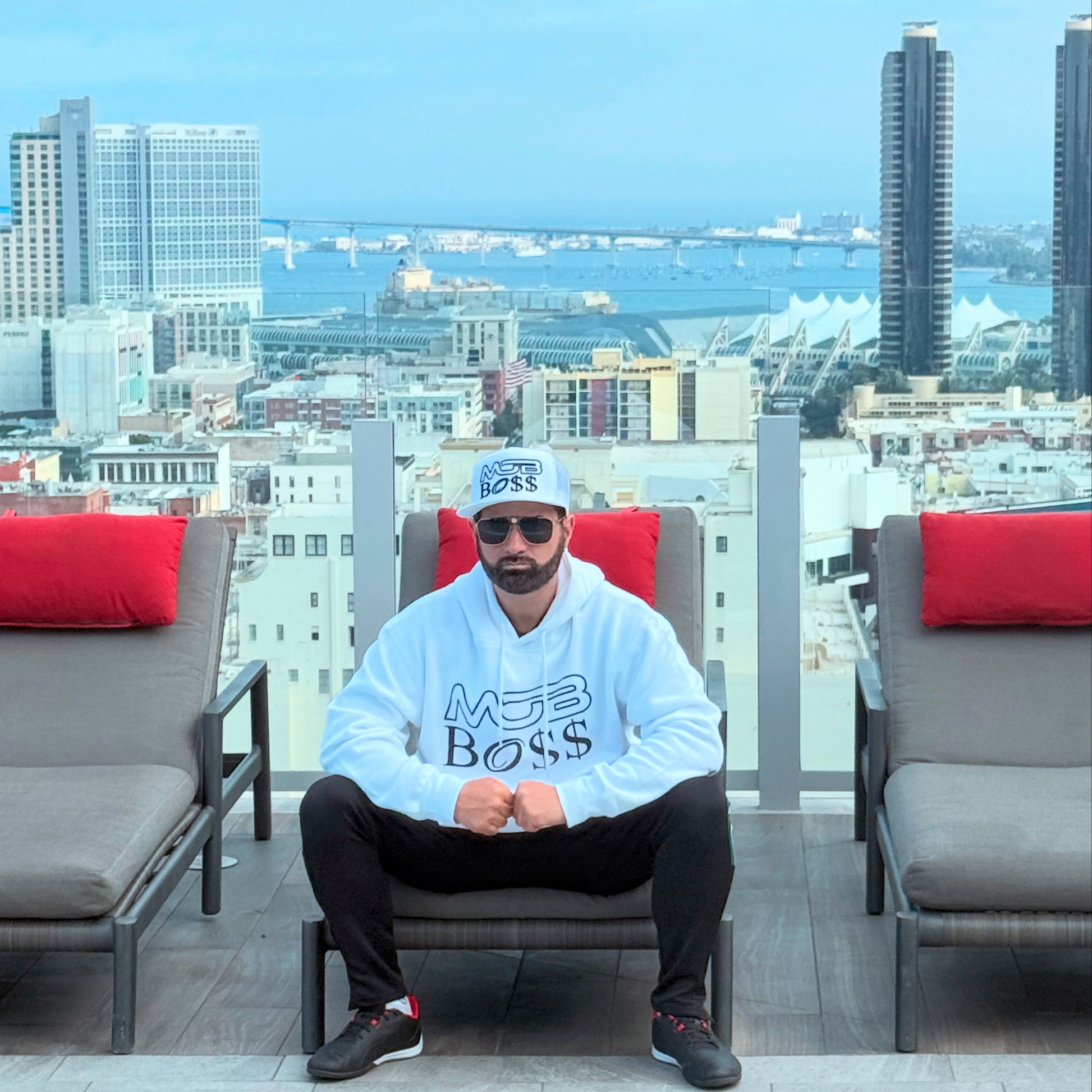 Mob Boss White Hoodie