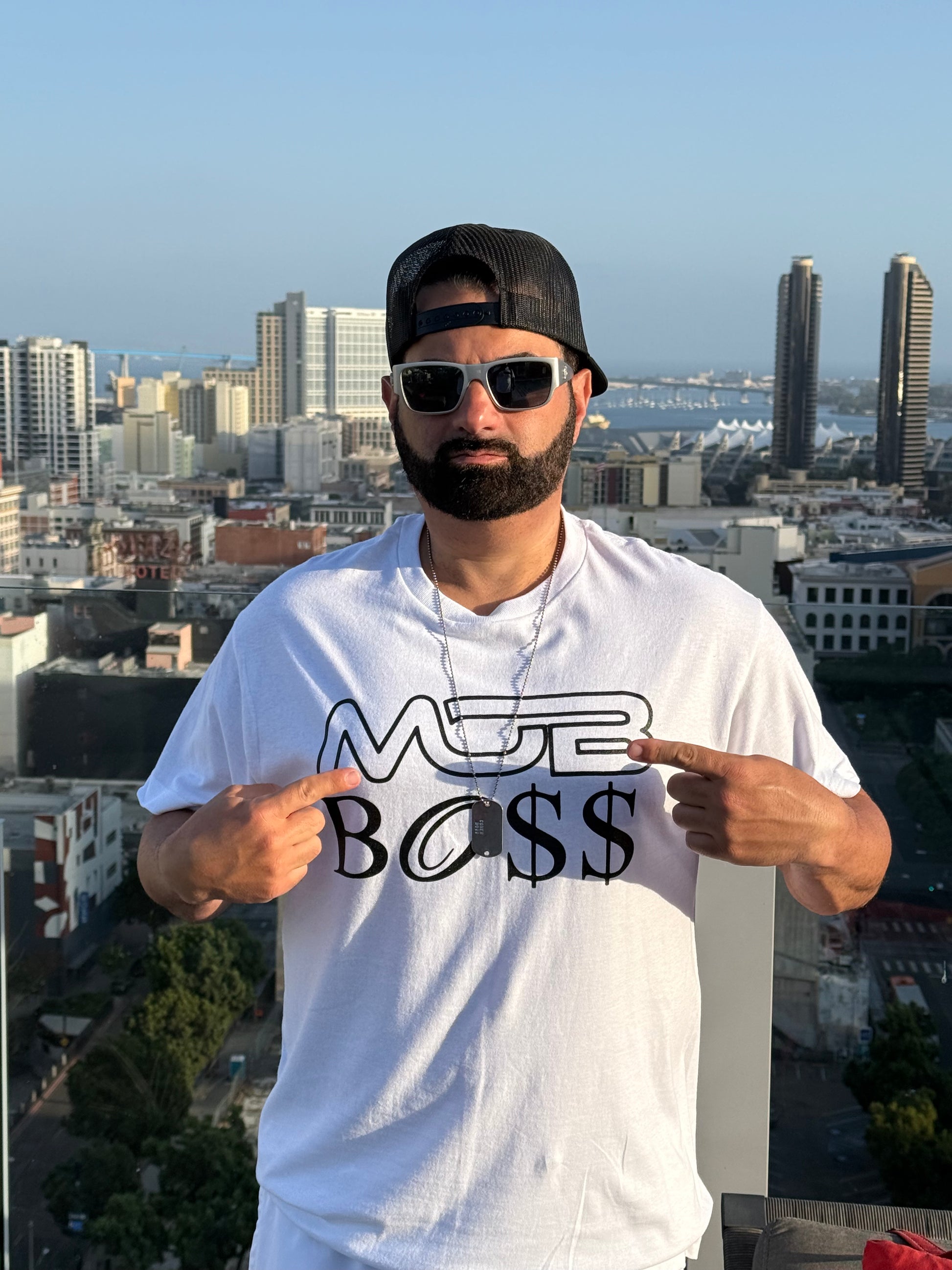 Mob Boss White Mens T-Shirt