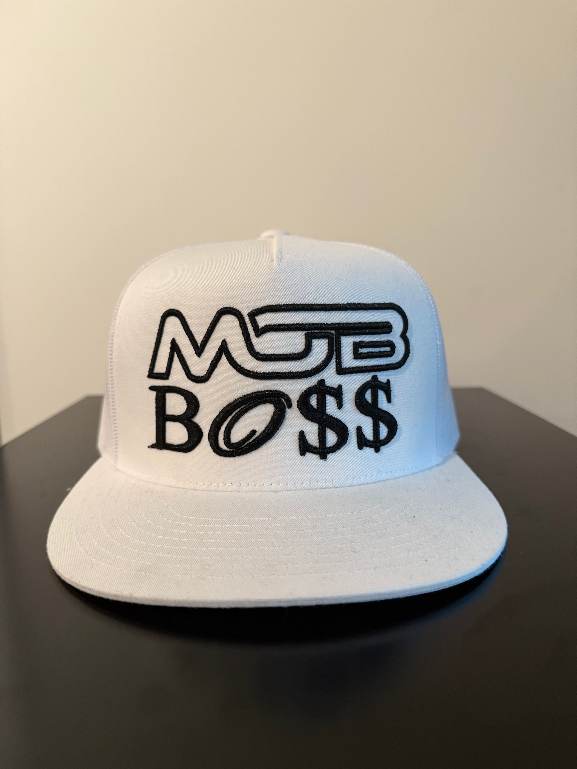 Mob Boss White Mesh Snapback Hat