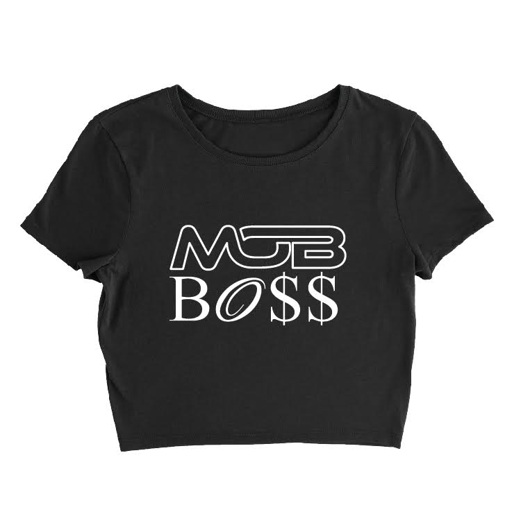 Mob Boss Black Womens Cropped T-Shirt